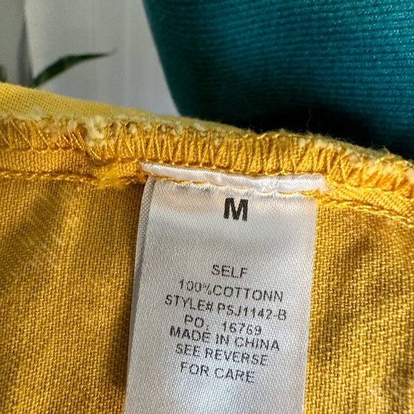 Polagram medium cotton yellow and white flower button up barn jacket - Picture 14 of 15